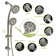 Multi Function Dual Shower Head - Shower System With 4.7" Rain Showerhead, 7-Function Hand Shower, Adjustable Slide Bar,Chrome