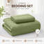 Ensemble de couvre-lit en microfibre gaufrée en lin avec taies d'oreiller, literie matelassée réversible et respirante pour un confort tout au long de l'année-133961987-133961994