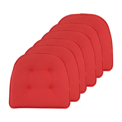 Non-Slip Solid Dining Room And Kitchen Seat Cushions, 16 X 15 X 2 Inches, Set of 6