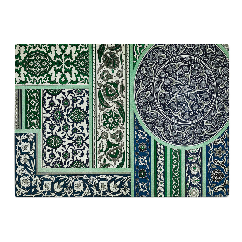 Tempered Glass a Beautiful Persian Chopping Board, 39 cm W x 28.5 cm L