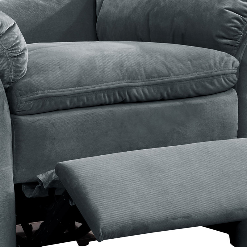 Leroux Upholstered Power Recliner, Dark Gray Polyester