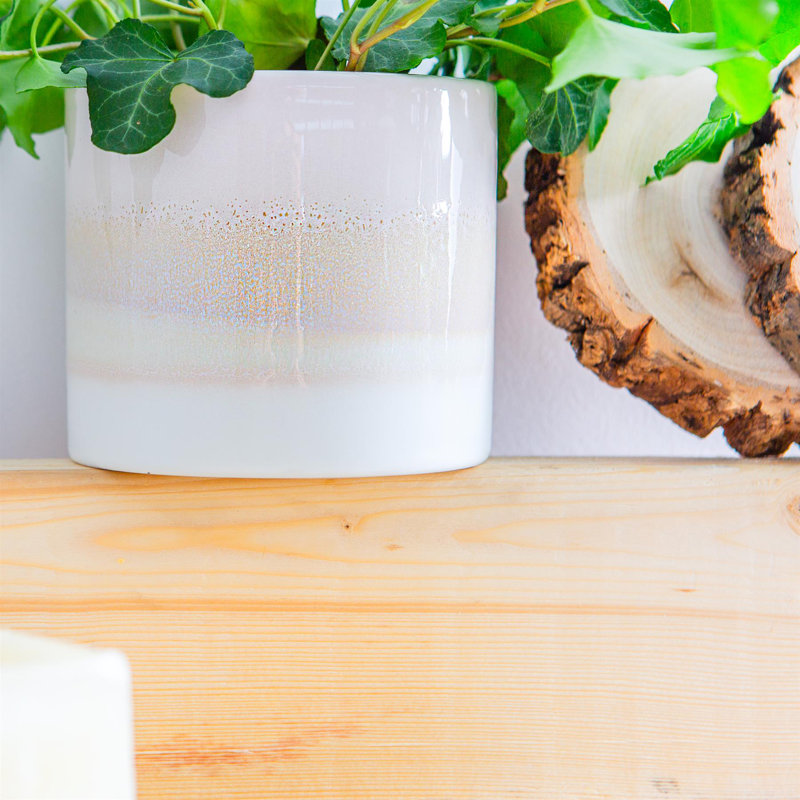 Nicola Spring - Reactive Glaze Plant Pot, 9cm H x 10.5cm W x 10.5cm D, Natural
