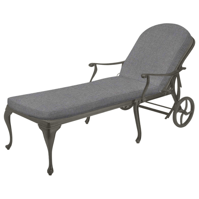 Roues de chaise longue d'extérieur en fonte Provance incluses, Pas de soudure, Gris ardoise, Verona brume