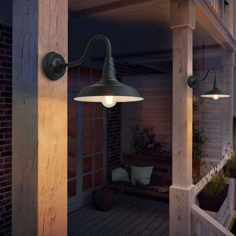 Matte Black 25cm H Outdoor Barn Light