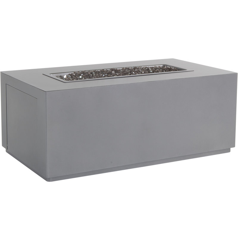 Forma 18" H x 45" W Aluminum Outdoor Fireplace, Graphite