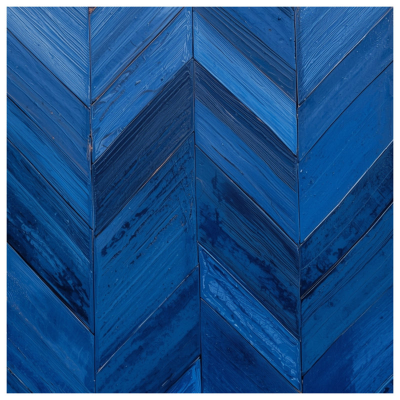 Couvertures bleues à motif de chevrons, L 60 po x H 80 po