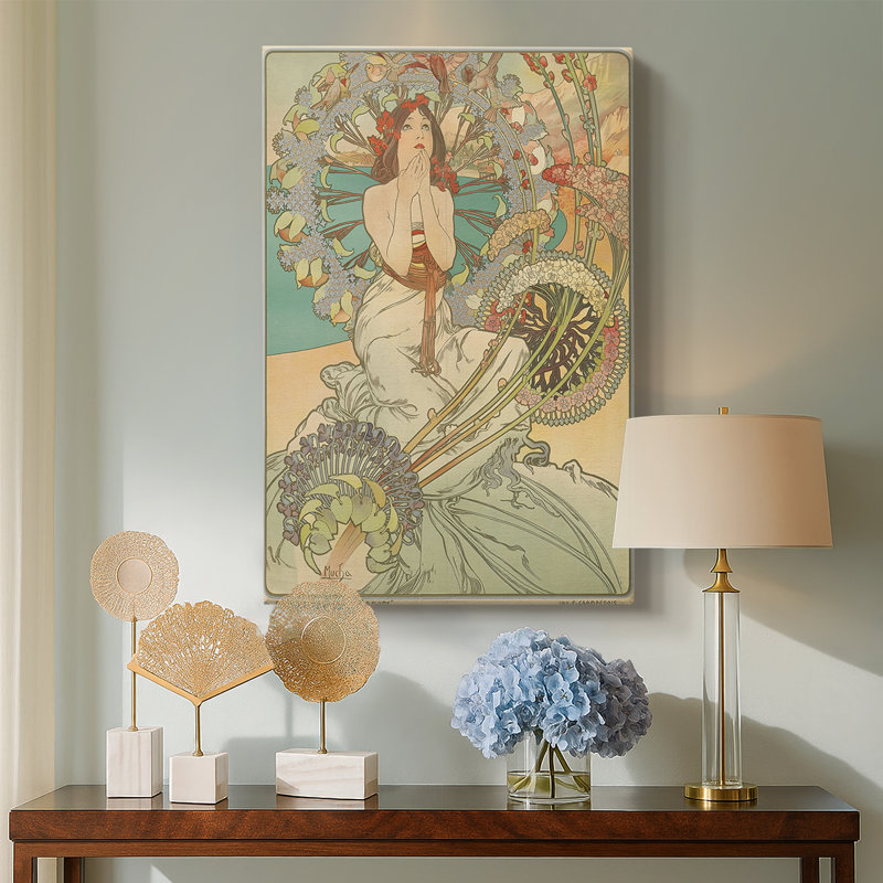Monaco - Monte Carlo - Toile tendue avec châssis par Alphonse Marie Mucha, 24 po x 36 po