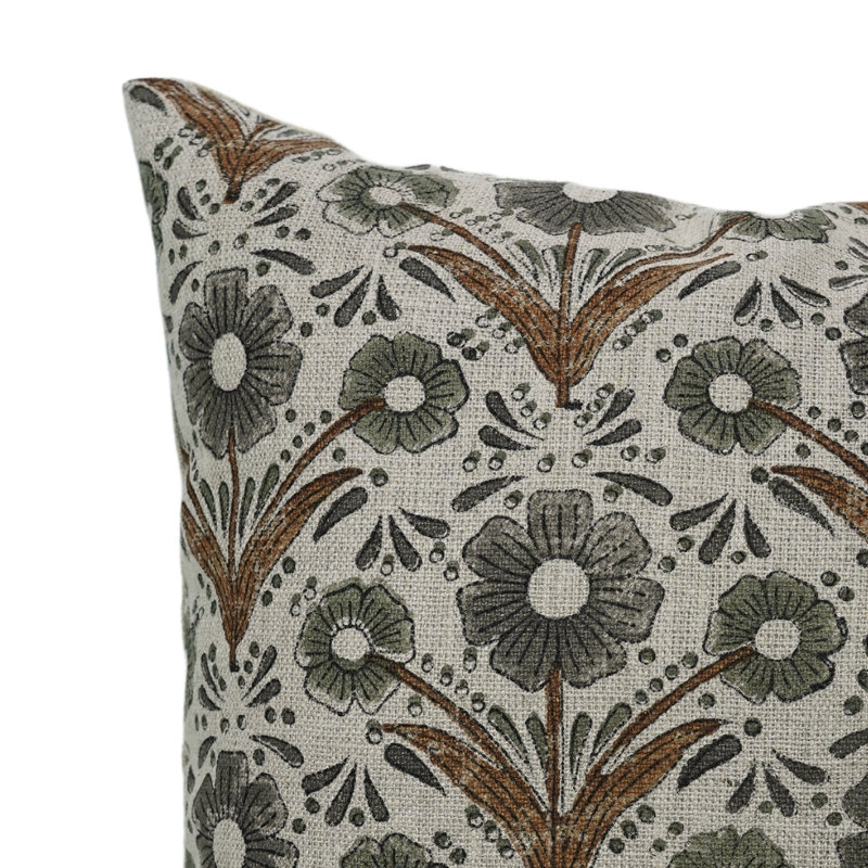 Housse de coussin lombaire à motif de blocs Fab printine, printemps été, décoration intérieure (Chahat, brun) 14 po x 36 po