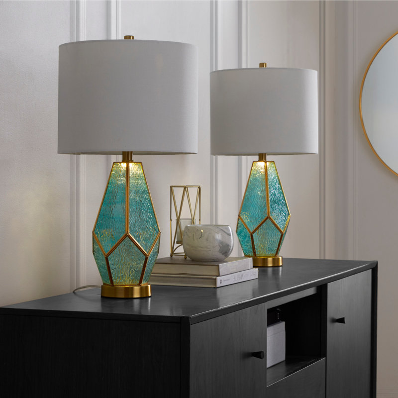 Lampe de table contemporaine, Vert/doré