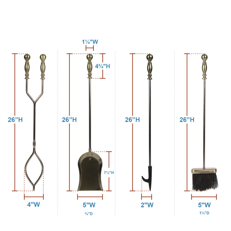 Hampton House Odriscoll Fireplace Tool Set - Thumbnail 3