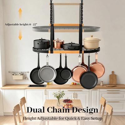 Heavy Duty Hanging Pot Rack, Ceiling Mount, 130 lb Capacity