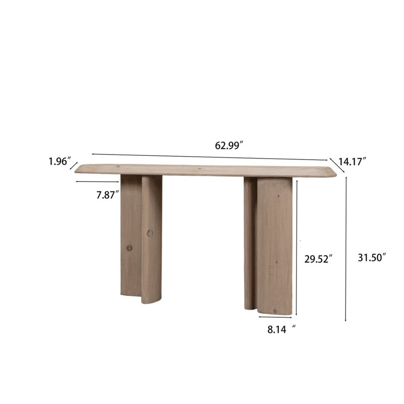 14 in. Solid Wood Console Table