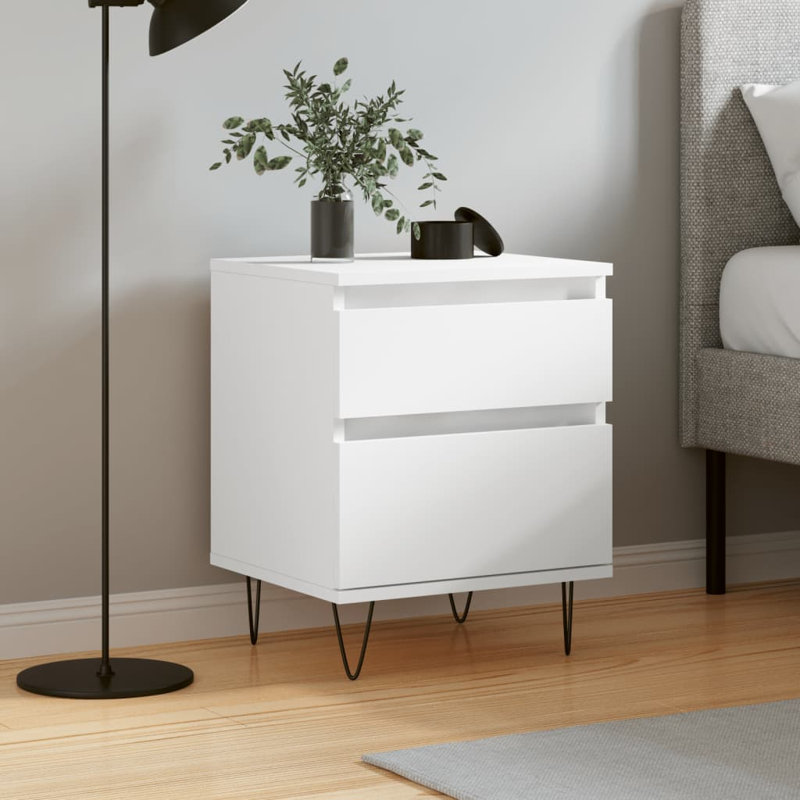 Rowlands 40cm W Bedside Table, White