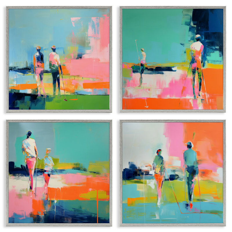 «People on Golf Course», ensemble de 4 giclées par Irena Orlov, Estampe numérique Farmhouse, H 17 po x l 17 po