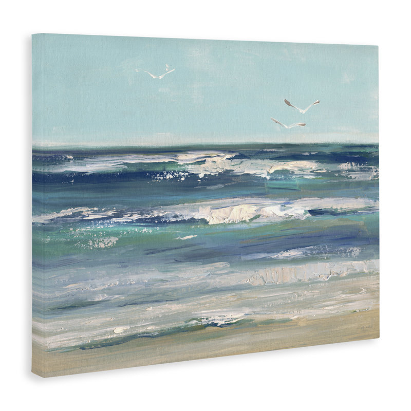 Mouettes sur toile, conception de Sally Swatland, H 36 po x l 48 po