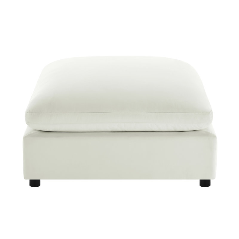 Caylie Ivory Fabric Ottoman