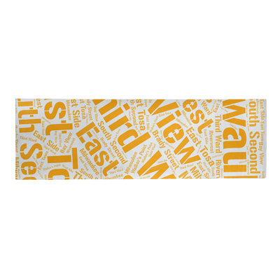 Tapis de la surface orange à tissage plat rand cites city barhood districts