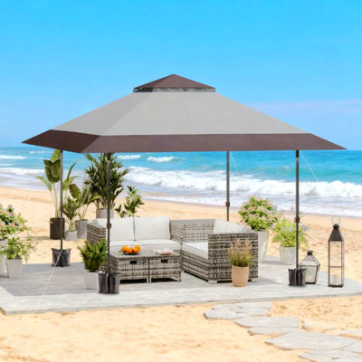 Tente d'auvent réglable en hauteur, tentes pour fêtes, avec sac de transport à roulettes et sacs de sable