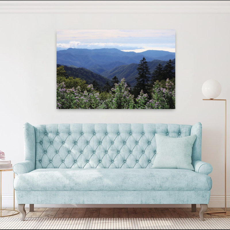 Paysage montagneux abstrait, paysage contemporain, art naturel, H 40 po x l 60 po