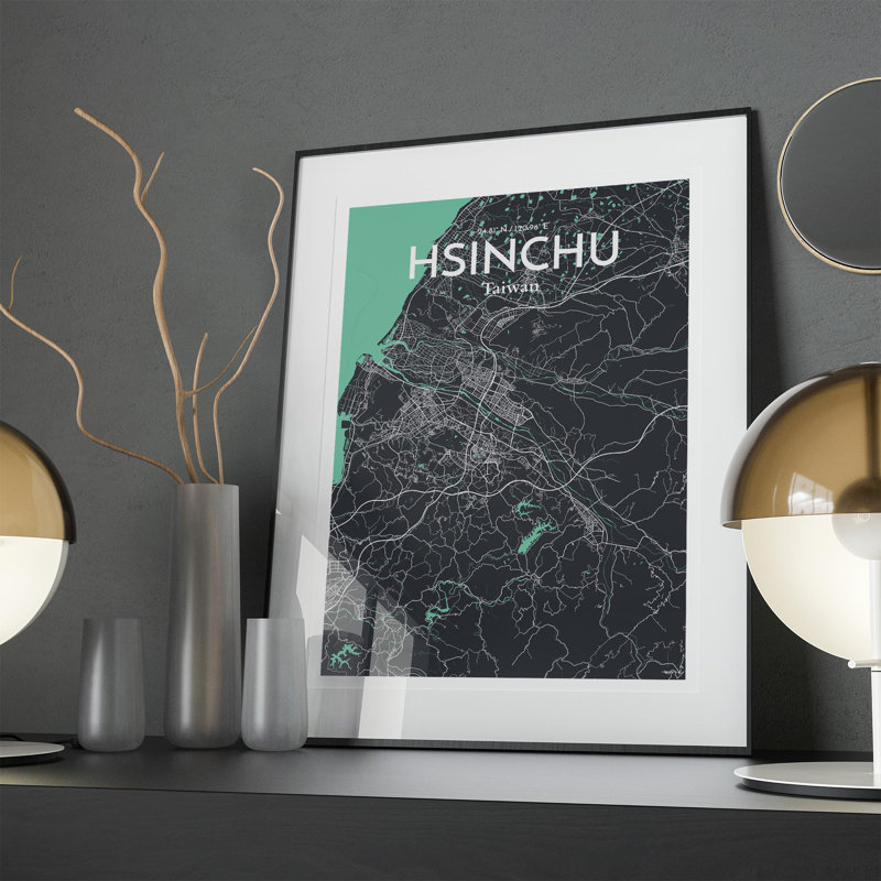 Hsinchu City Map In Dream - No Frame Print, 27.6cm H x 19.7cm W x 0.05cm D