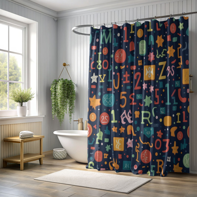Script - Rideau de douche Premium, H 74 po x l 71 po