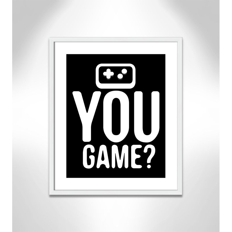 «You Game inversée», art encadré, H 25,5 po x l 21,5 po x P 1,19 po, Encadré de boîte blanc