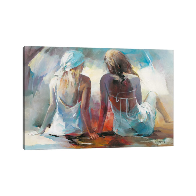 Two Girl Friends I by Willem Haenraets - Wrapped Canvas Painting, 20.32 cm H x 30.48 cm W