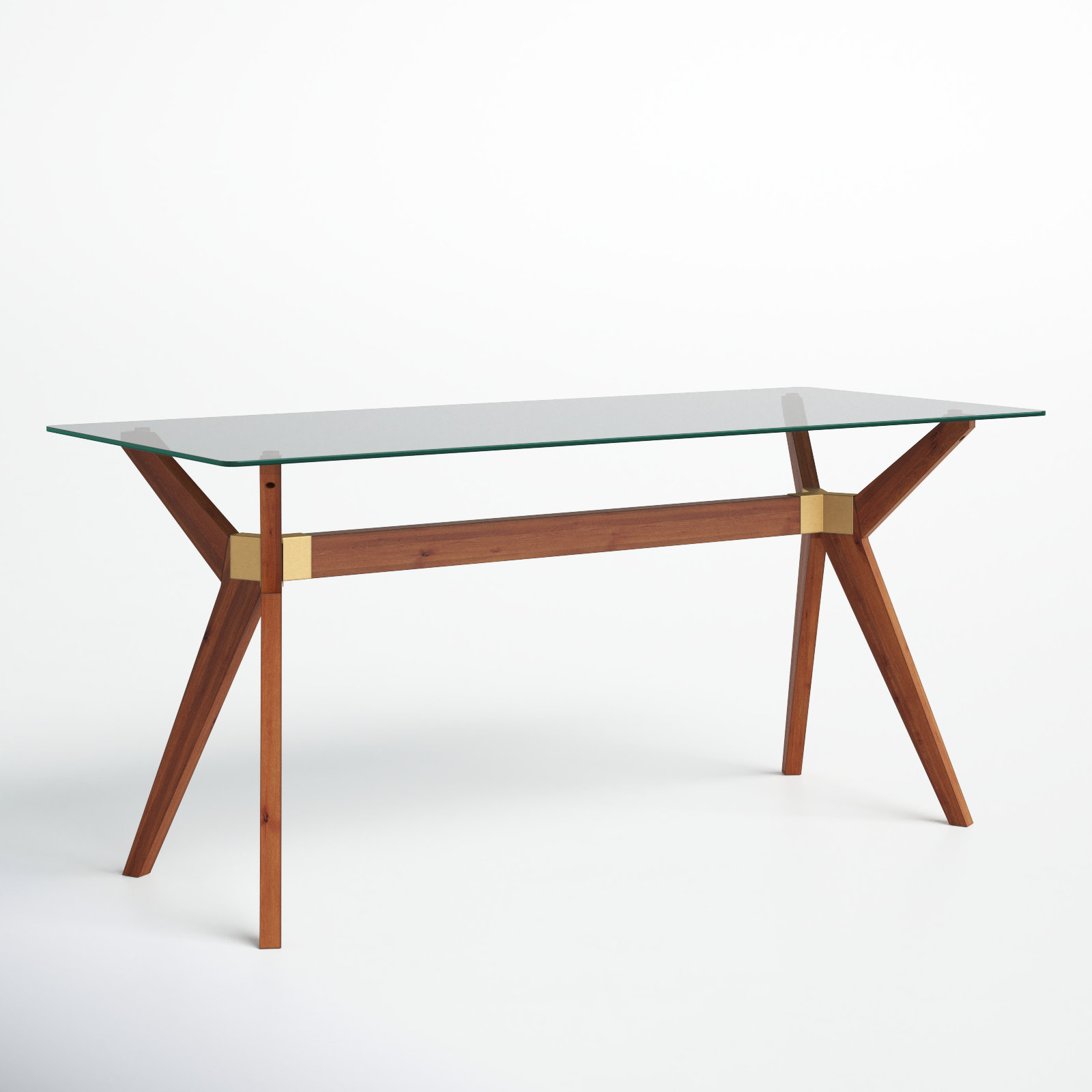 Walter Writing Desk, Walnut/Brass