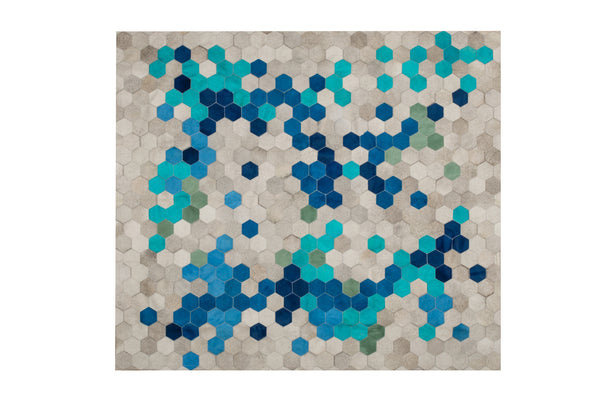 Angulo Cowhide Geometric Area Rug, Rectangle 10' x 14'