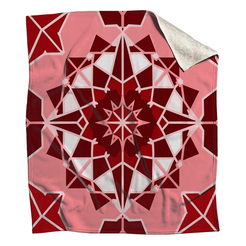 Couvertures de mandala géométriques rouges et roses, L 50 po x H 60 po