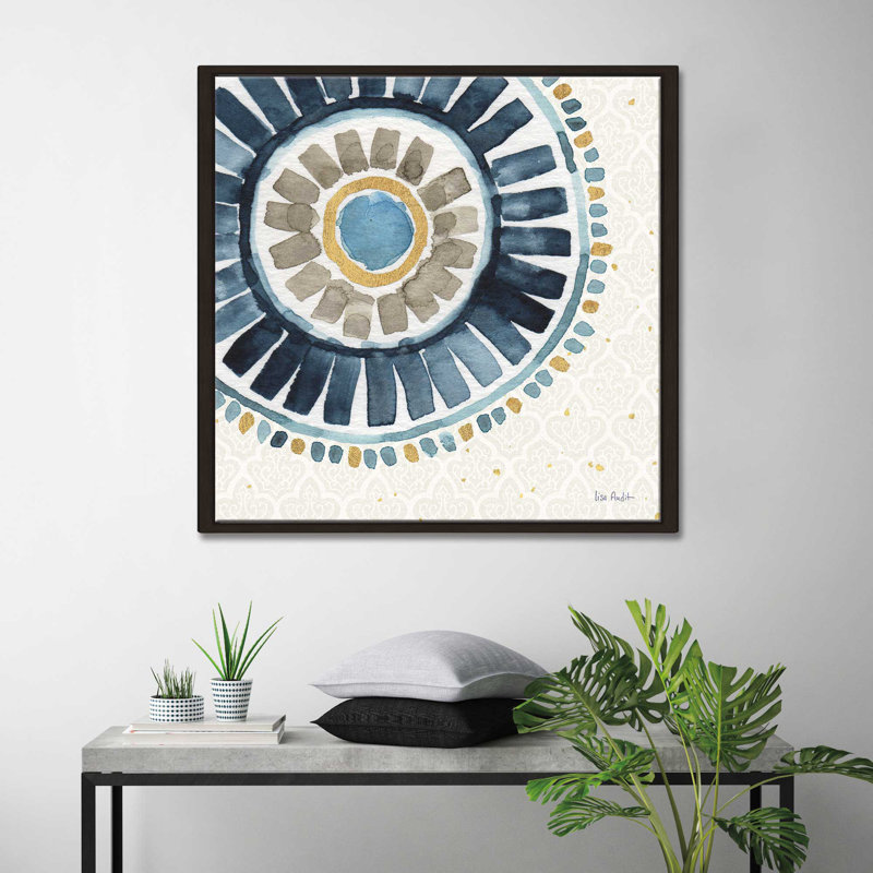 « indigold xvii », reproduction de peinture à l’aquarelle sur toile, H 18 po x l 18 po x P 1 po, Toile tendue