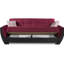 Lit convertible rembourré en microfibre bourgogne avec rangement fonctionnel - Option de confort moderne Mobilier polyvalent