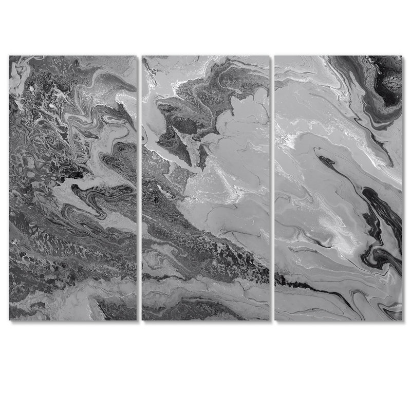 «Gray Wavy», reproduction d'art sur toile, H 40 po x l 60 po x P 1 po