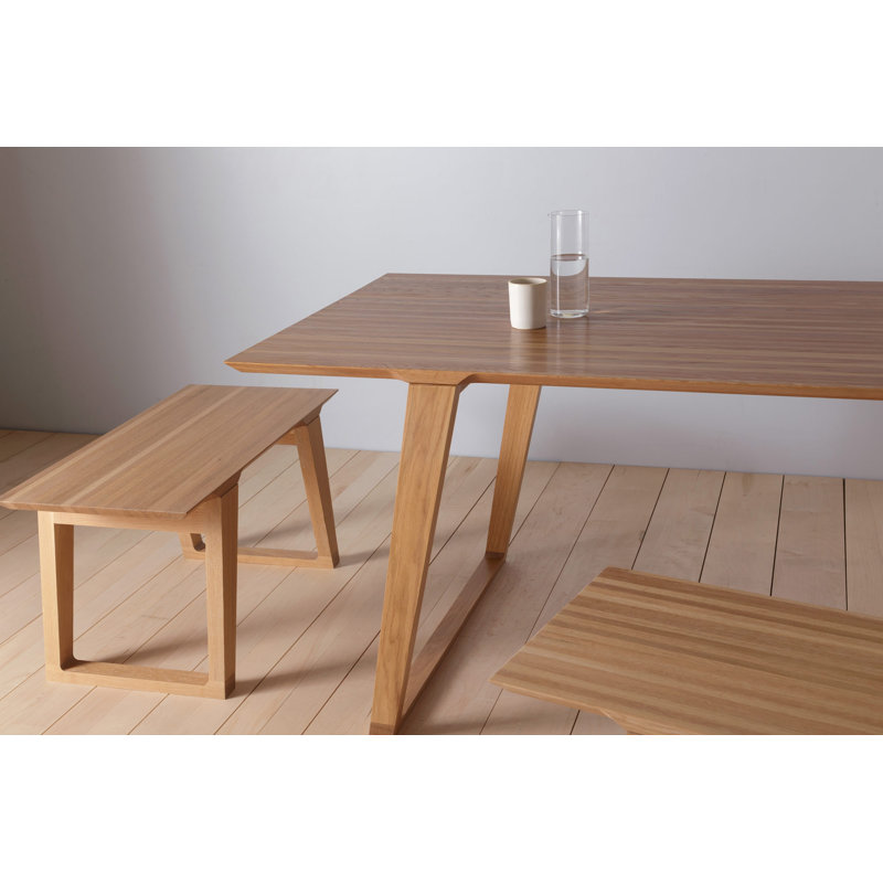 Isometric Solid Wood Dining Bench, 18" H x 72" W x 17" D, Nature