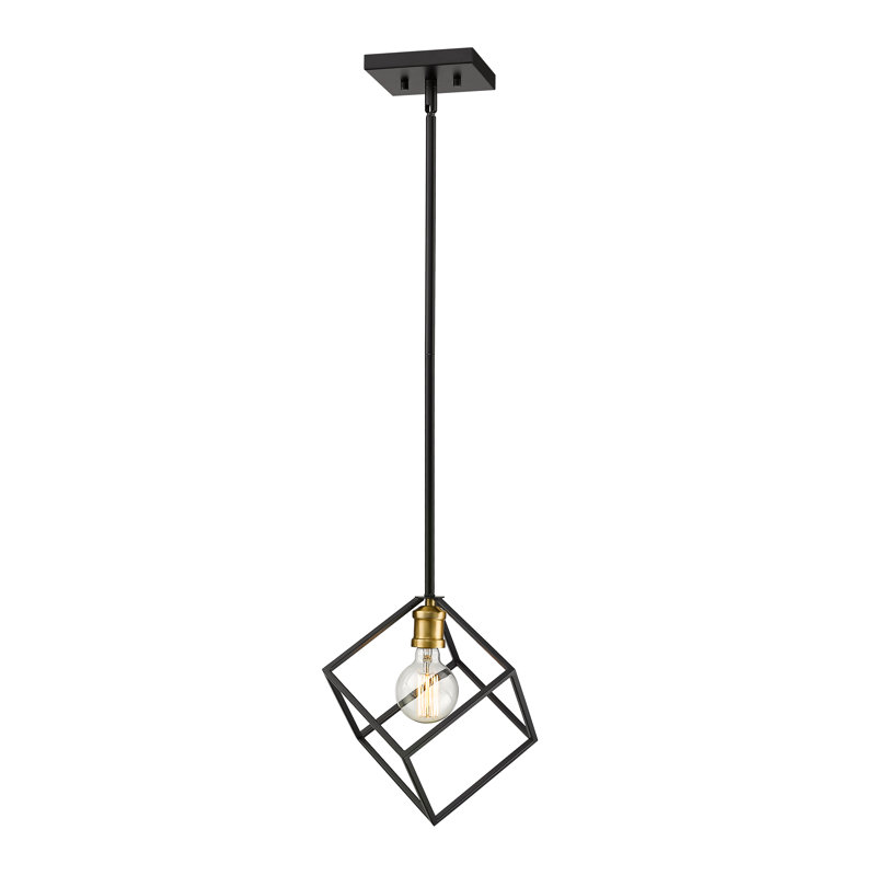 Luminaire suspendu géométrique 1 lumière Unia, Bronze / laiton vieilli