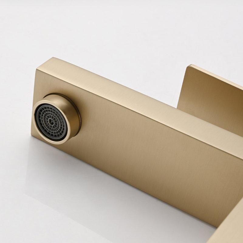Robinet de salle de bain - Design monotrou en acier inoxydable brossé à fixation sur le comptoir