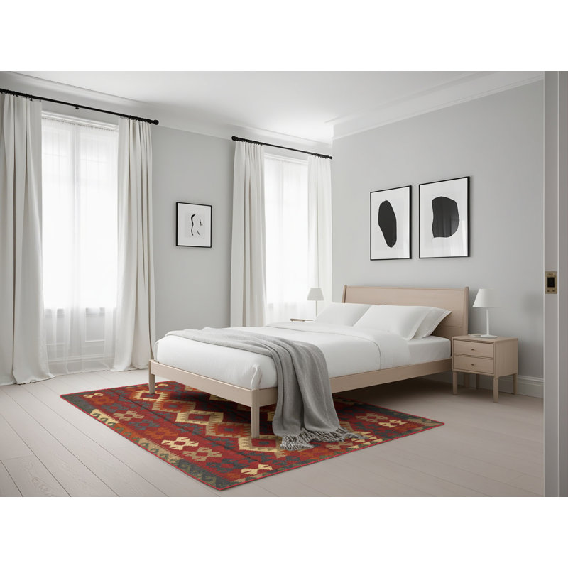 Rouge sud-ouest Yockey Tapis décoratif, Rectangle 5 pi x 7 pi