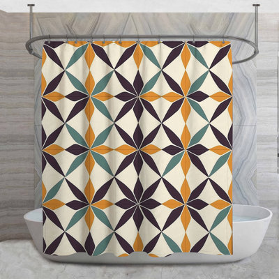 Geometric Shower Curtain -  Pattern Bathroom Decor Art Deco