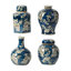 Ensemble de 4 pots en céramique bleue