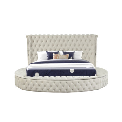 Hazel Queen Size Tufted Storage Bed Made With Wood In Gray (CA INVENTORY)