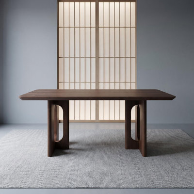 62.9-inch rectangular solid wood dining table