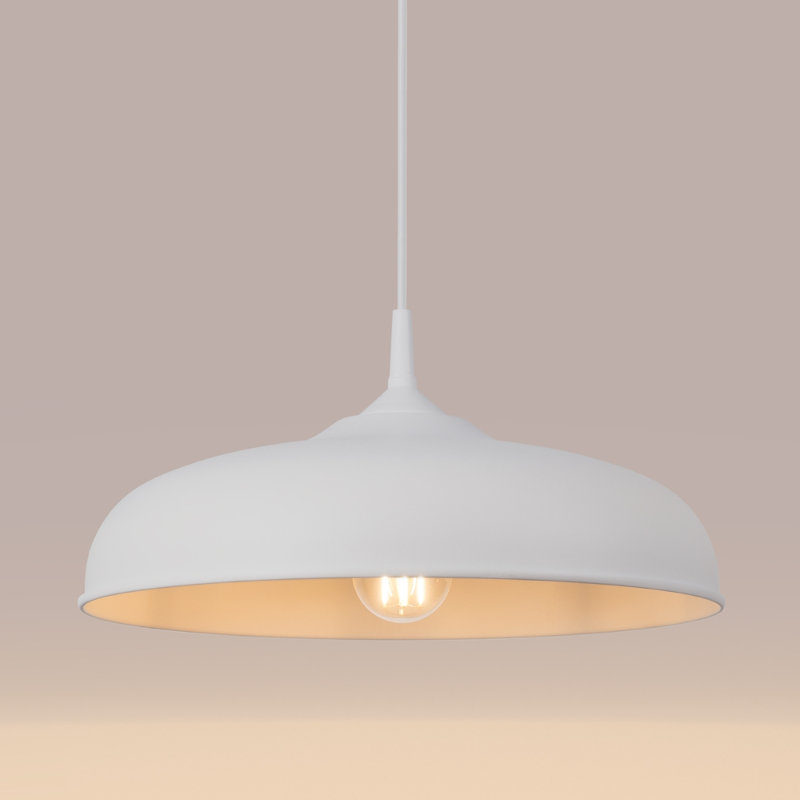 1 - Light Stainless Steel Pendant, White