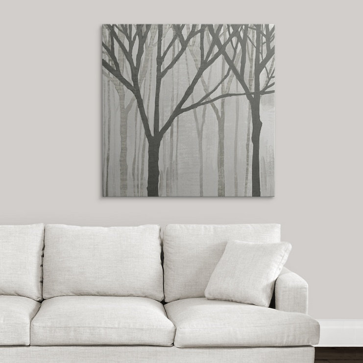 « iii » par kathrine lovell, reproduction d’art Spring Trees Graystone, H 35 po x l 35 po x P 1,5 po, Toile