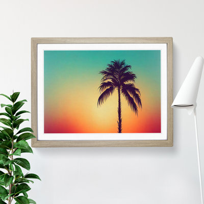 XH1022-6771X Palm Tree Sunset Vol.1 1 Piece Single Picture Frame Wall Art