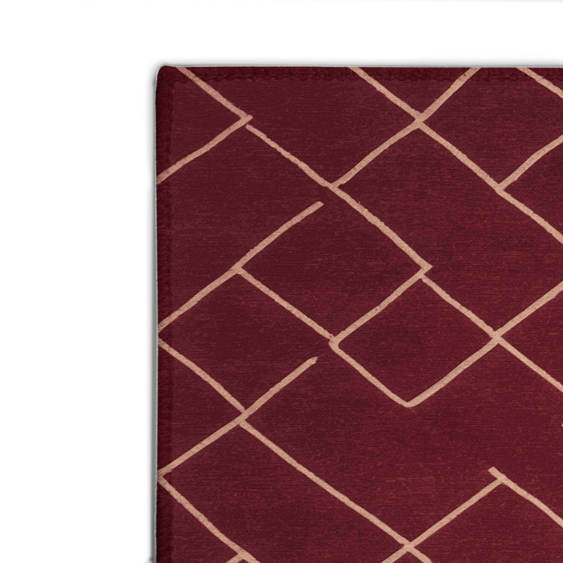 Tapis rouge intérieur et extérieur Trellis, Rectangulaire 2 pi x 3 pi