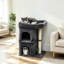 66cm Small Cat Tree for Large Cats, Cat Tower with Large Top Perch, 2 Condos, Sisal Scratching Post & Toy Ball, Dark Grey