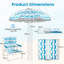 4 Pieces Colorful Beach Umbrella Set Portable Outdoor Parasol W/ Carrying Bag