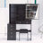 Vanity Table with Sliding LED Mirror, Power Outlet, and Stool-471862091