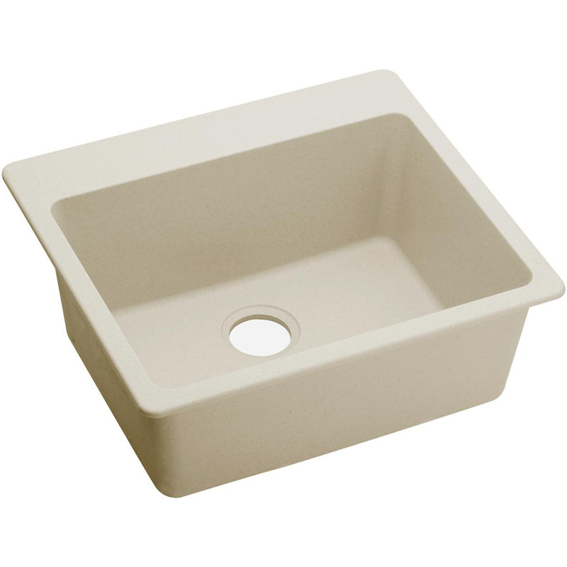 Évier de cuisine à chute l 25 po x l 22 po Quartz Luxe, Parchemin