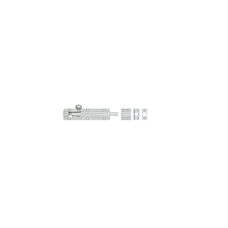Architectural Barrel Bolt, Polished Chrome, 20cm H x 3cm W x 1.5cm D